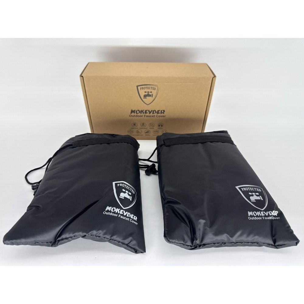 Mokeyder Faucet‎ Cover 2 Pack 7x10 Outdoor Freeze Protection Insulated Black